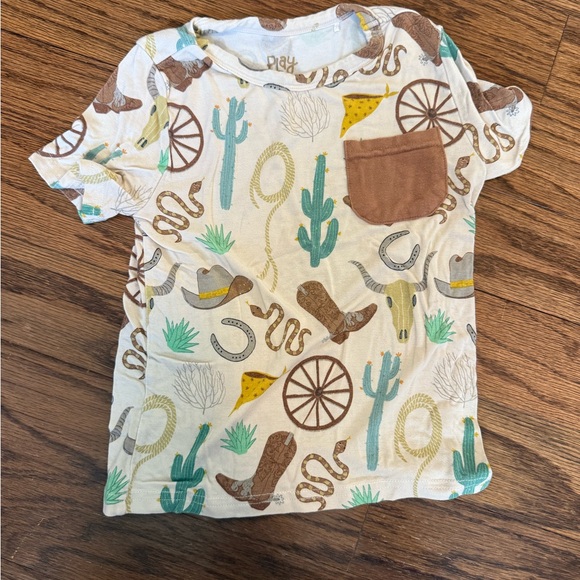 Little Sleepies Play Rodeo Pocket T-shirt - size 3T - Picture 1 of 3